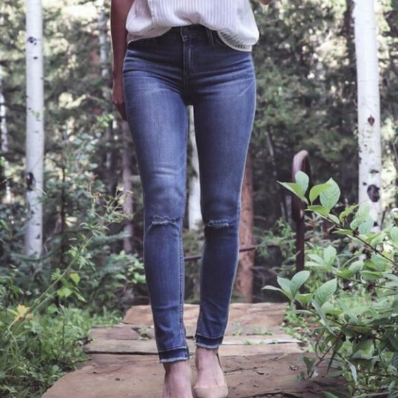 EUC! Treasure and Bond Distressed Mid-Rise Skinny Ankle Jeans - Size 24 - Picture 1 of 11